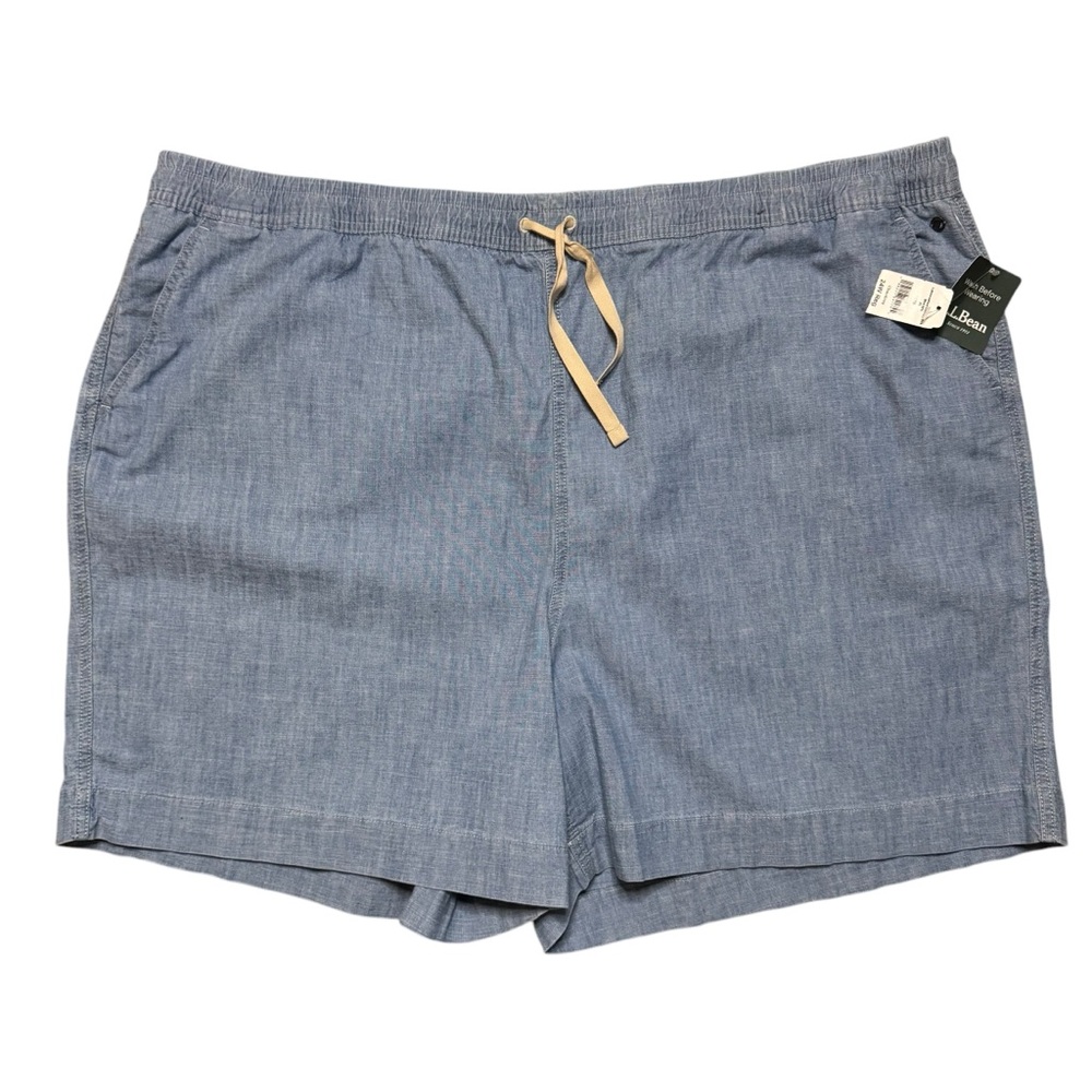 L.L. Bean Chambray Blue Pull On Lakewashed Women's Dock Shorts Plus Size 24W